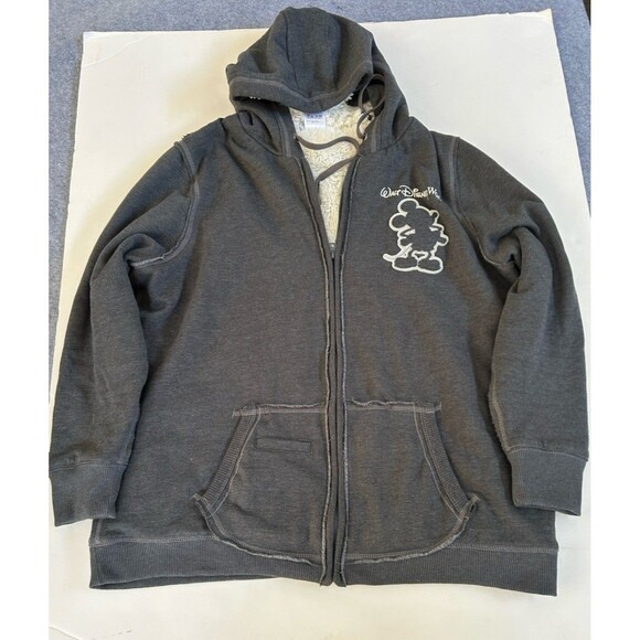 Disney Parks Adult 1X Hoodie Soft Fleece Sherpa Lining Mickey 71 Jacket Coat - Picture 1 of 10